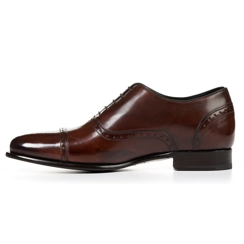 7 CM/2.76 Inches CMR CHAMARIPA Handcrafted Men’s Elevator Dress Shoes Brown Leather Oxford Shoes