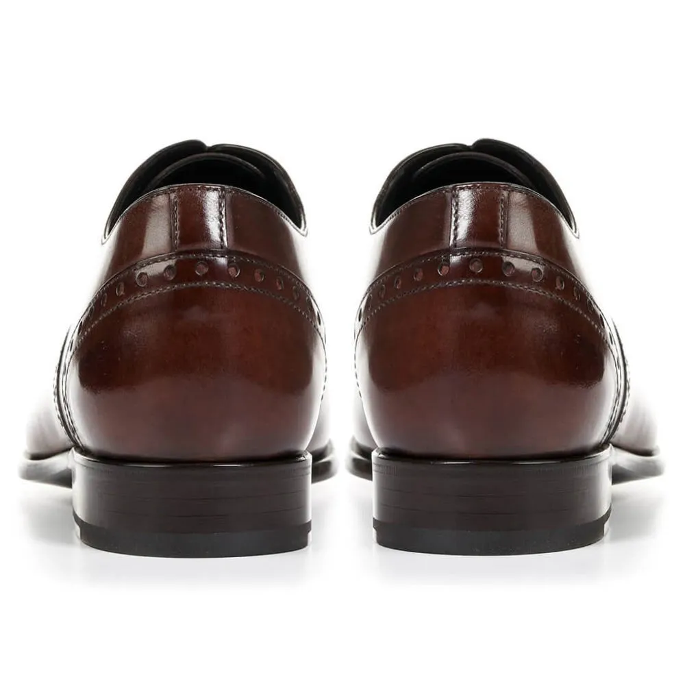 7 CM/2.76 Inches CMR CHAMARIPA Handcrafted Men’s Elevator Dress Shoes Brown Leather Oxford Shoes