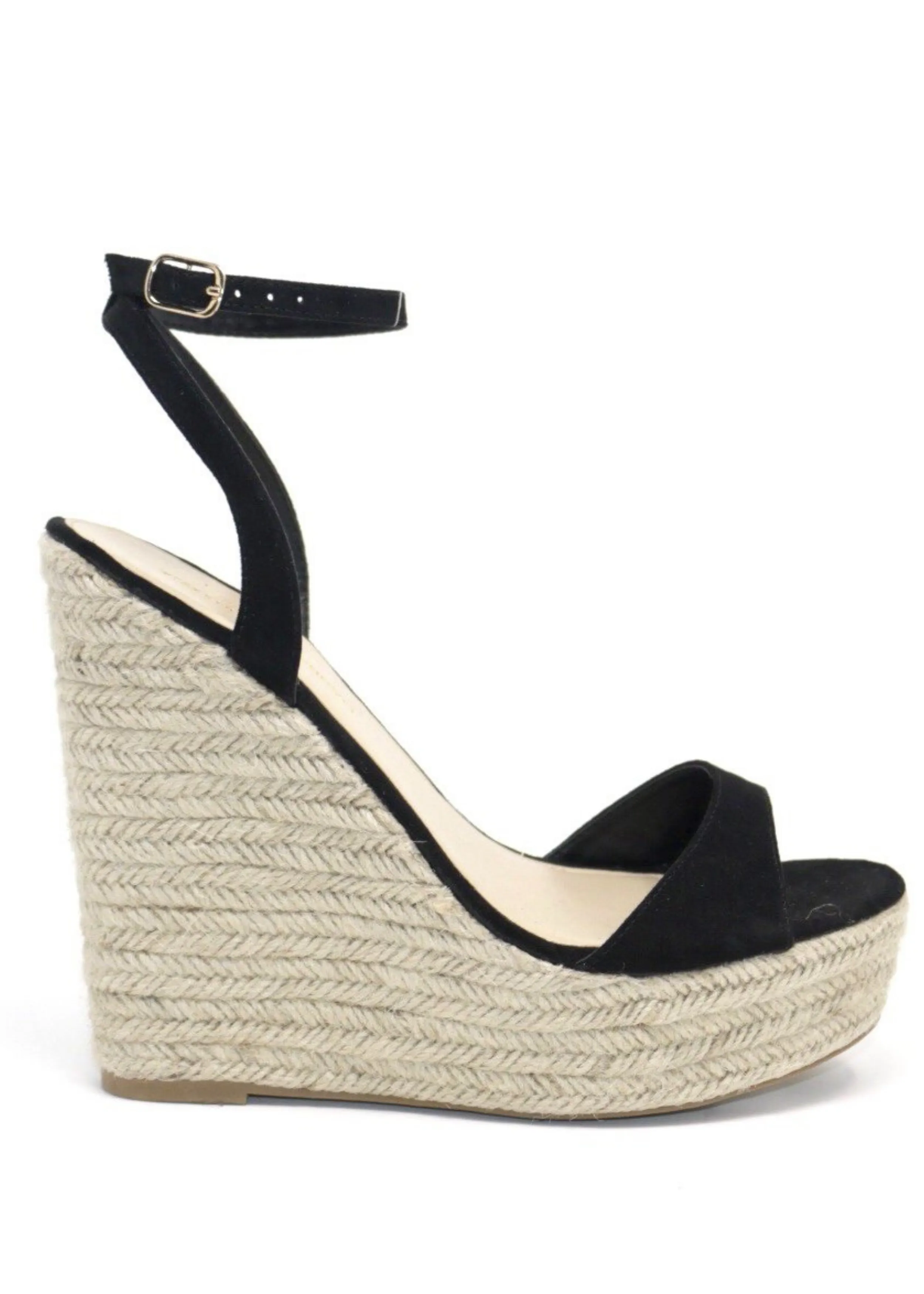 Alyssa B Black Wedge Heels