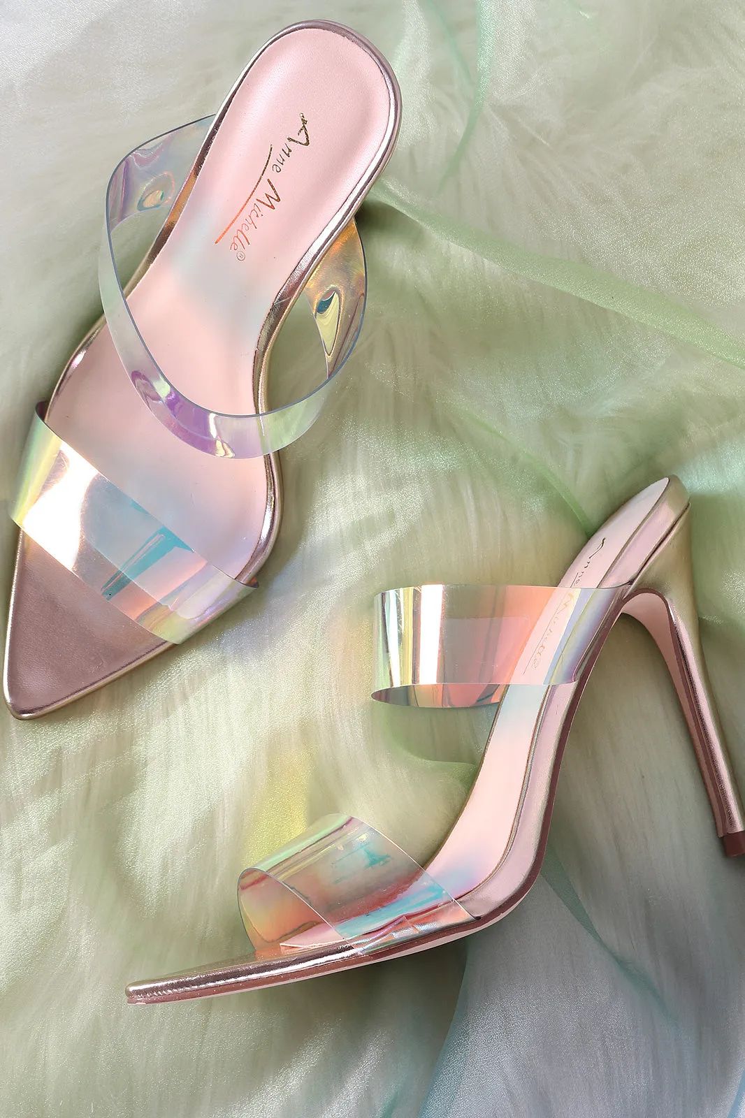 Anne Michelle Double Band Stiletto Heeled Mules