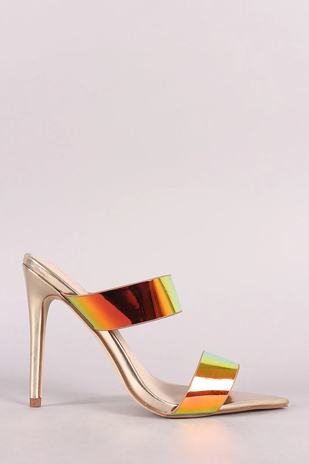 Anne Michelle Double Band Stiletto Heeled Mules