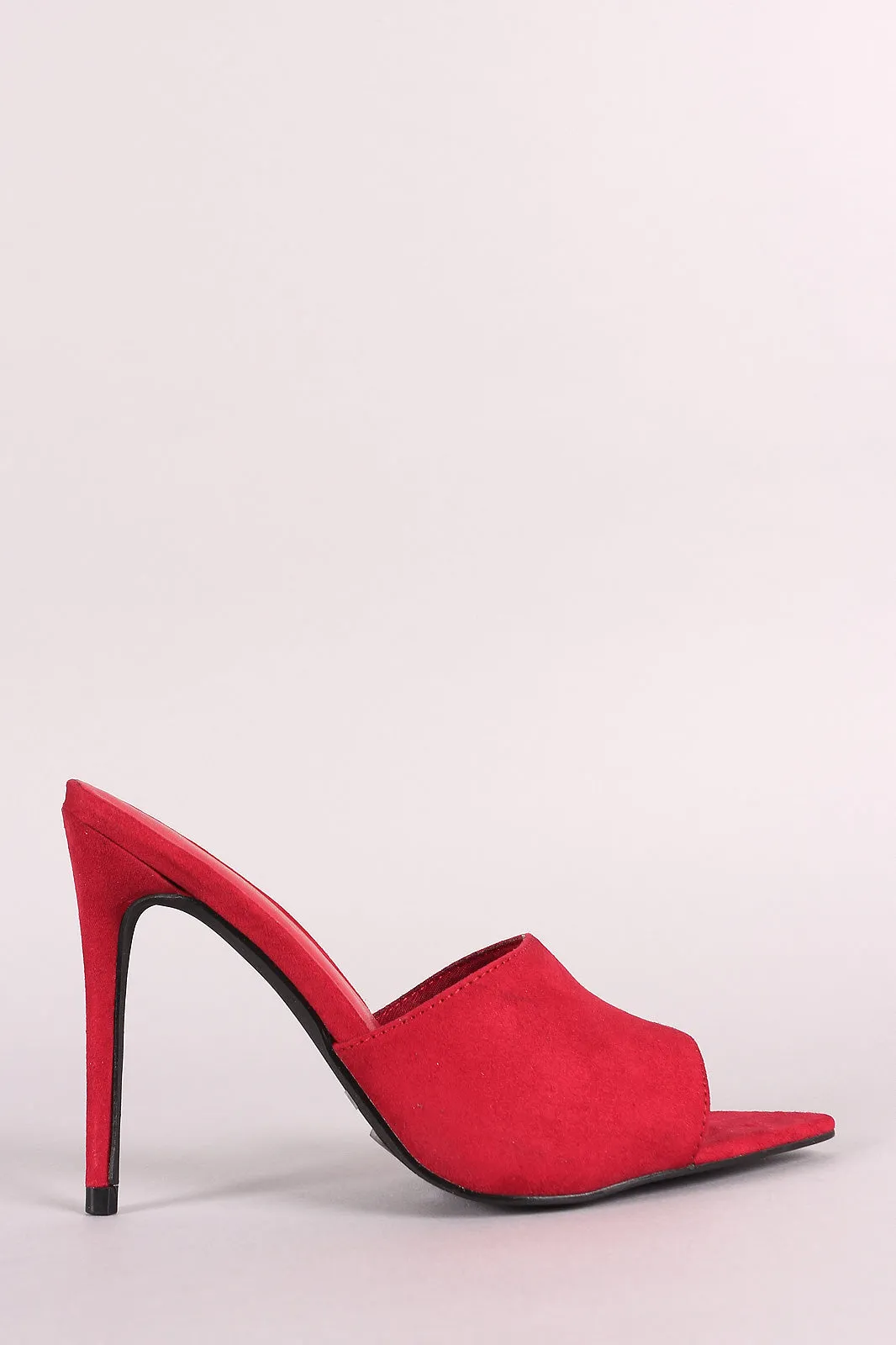 Anne Michelle Peep Open-Pointy Toe Stiletto Mule