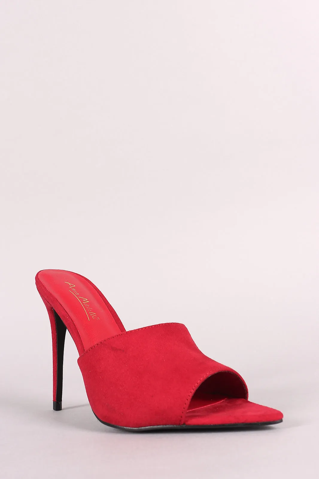 Anne Michelle Peep Open-Pointy Toe Stiletto Mule