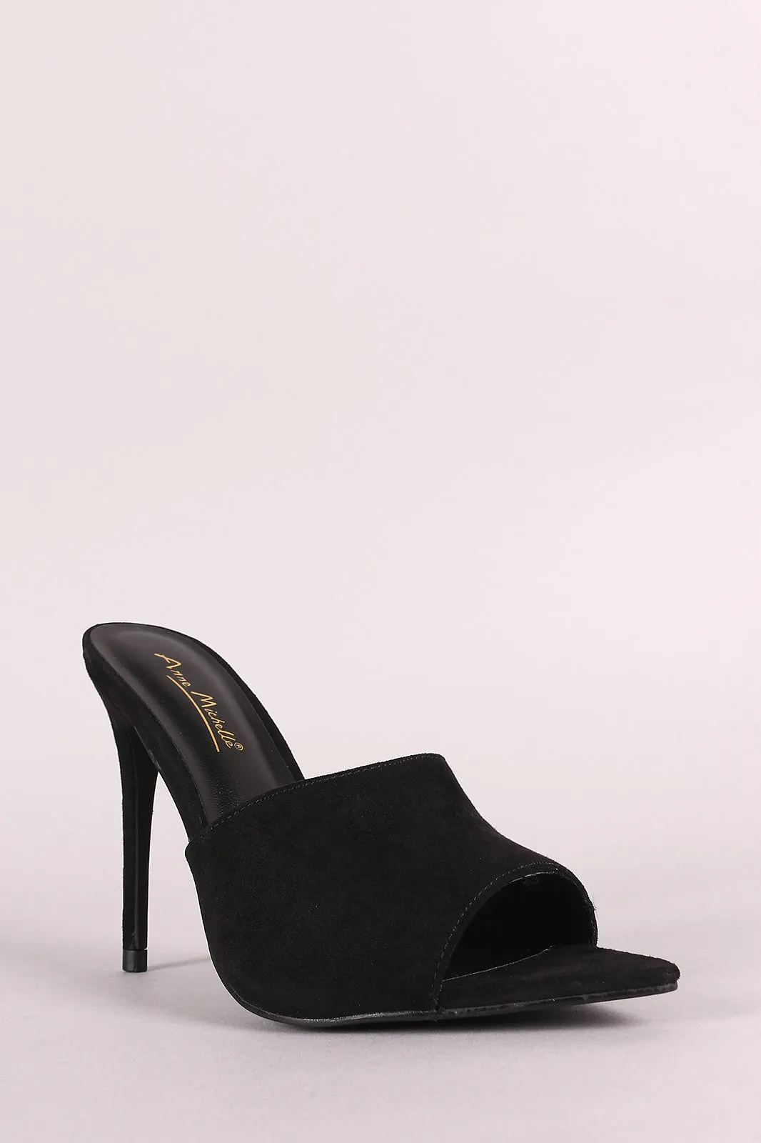 Anne Michelle Peep Open-Pointy Toe Stiletto Mule