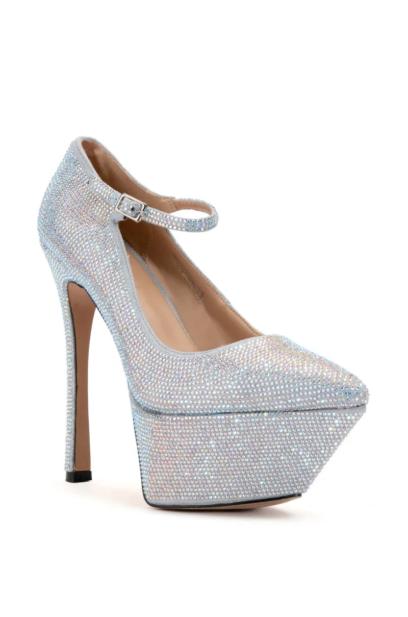 AZALEA WANG FELIZ EMBELLISHED PUMP IN SILVER