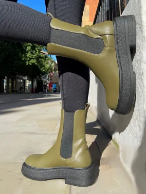 Barbie Dark Khaki Pu Chelsea Boots