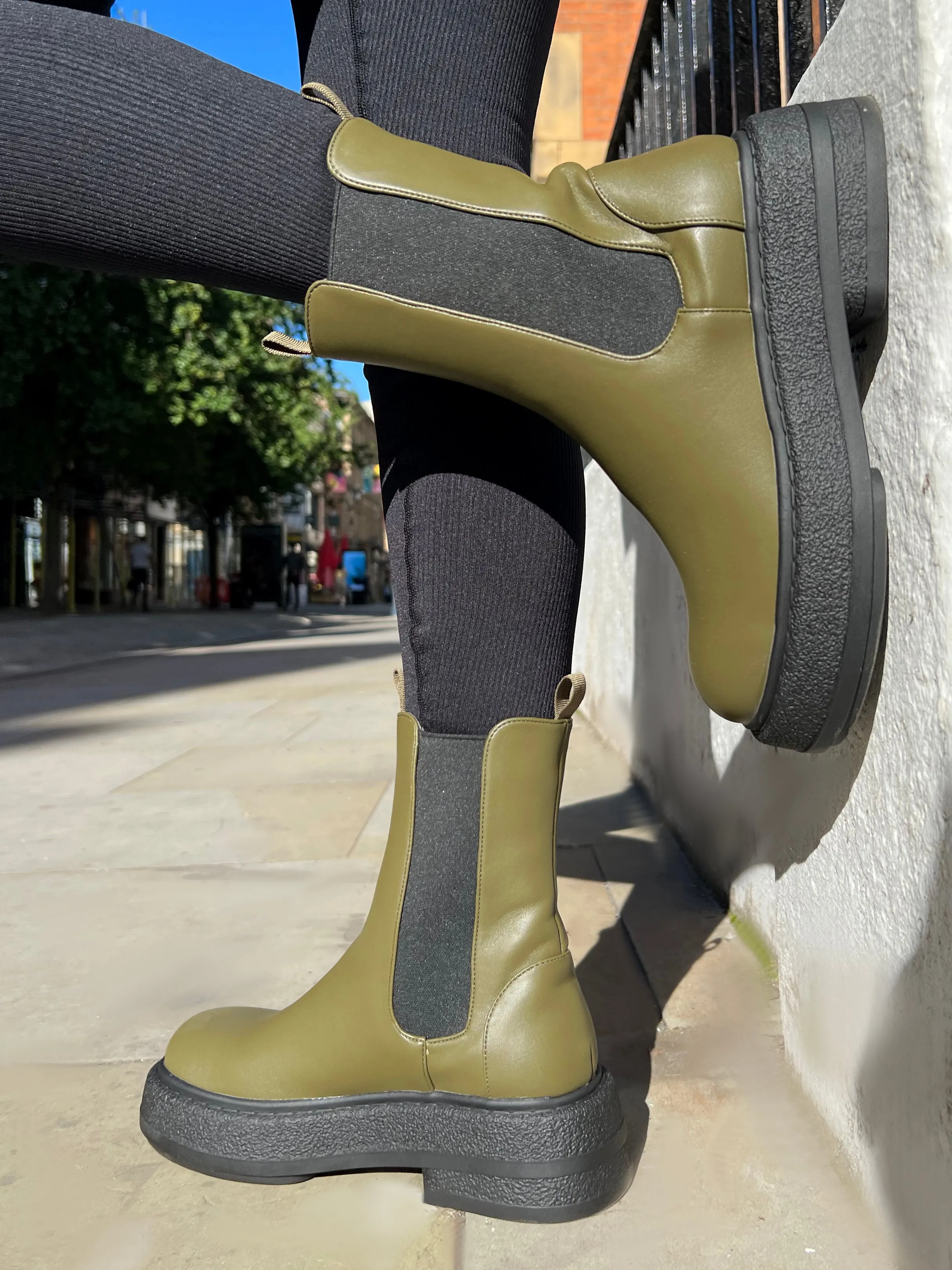 Barbie Dark Khaki Pu Chelsea Boots