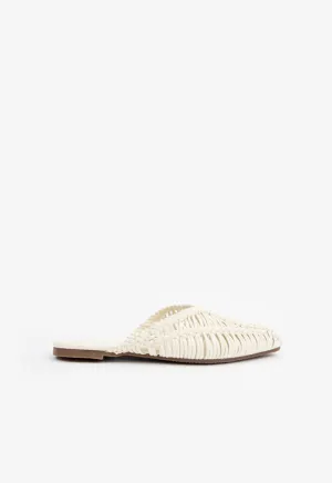 Choice Kids Braided Woven Flat Mules White