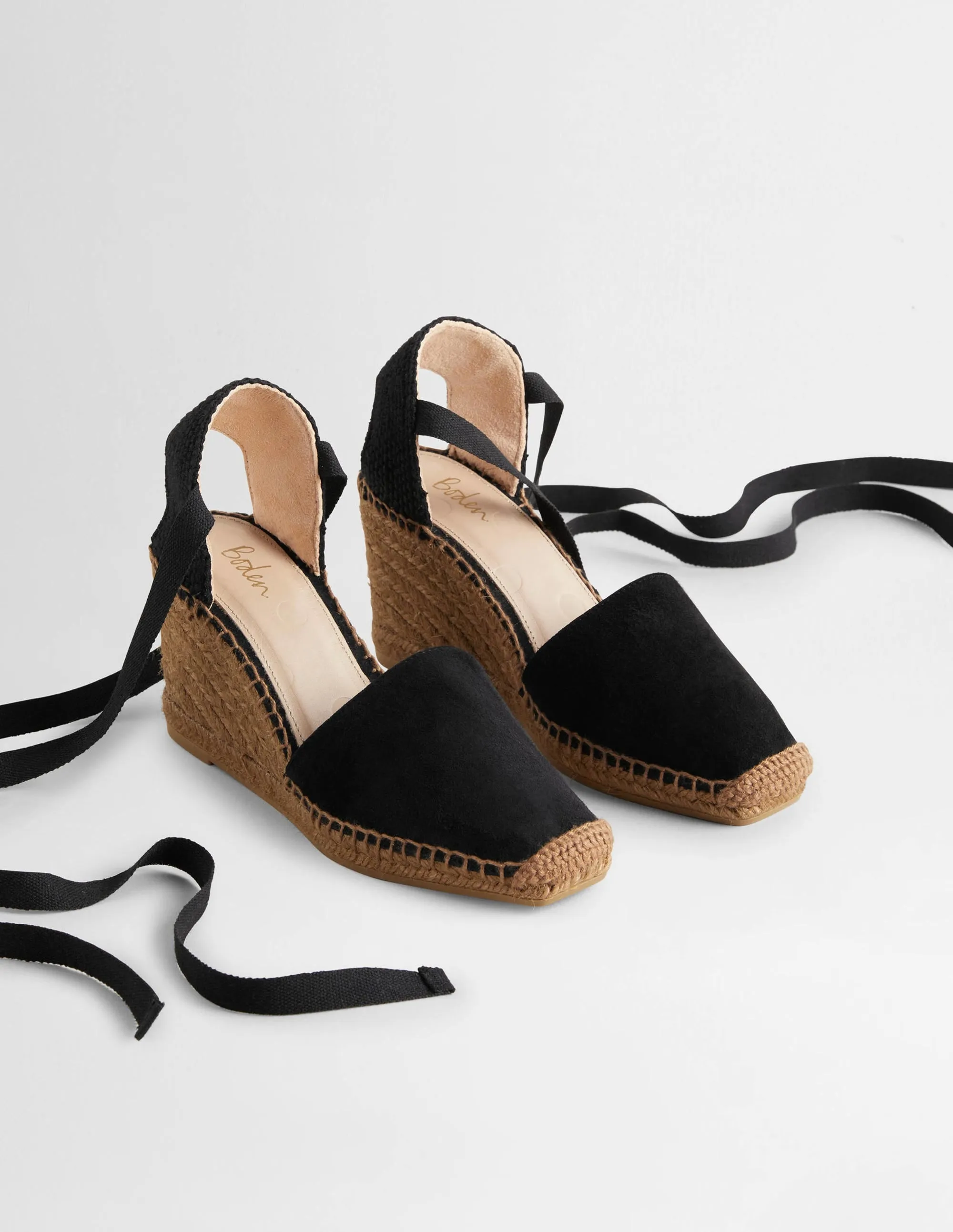 Esme Espadrille Wedges-Black