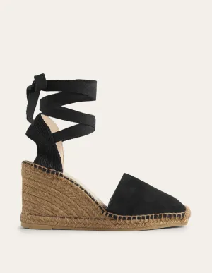Esme Espadrille Wedges-Black