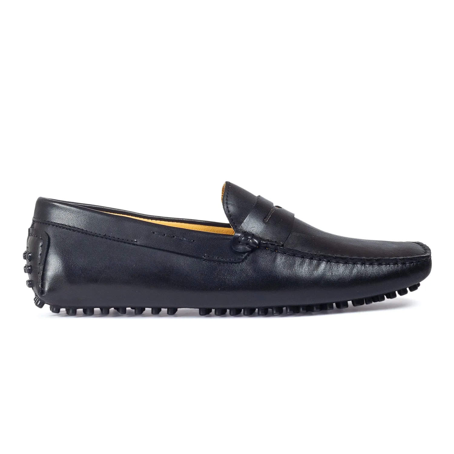 Gommino Leather Penny Loafers (Black)