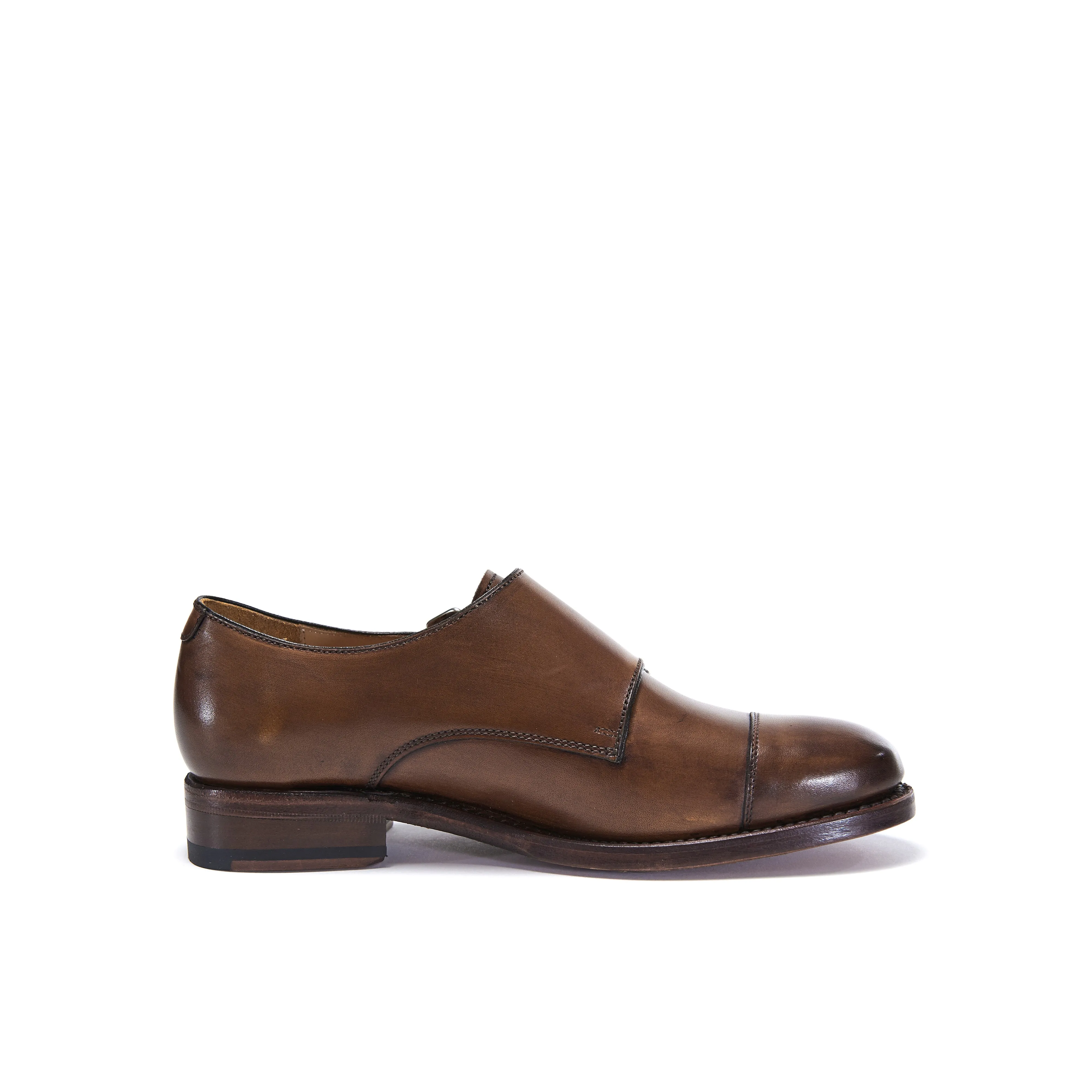 Goodyear straight cap monk strap chestnut brown