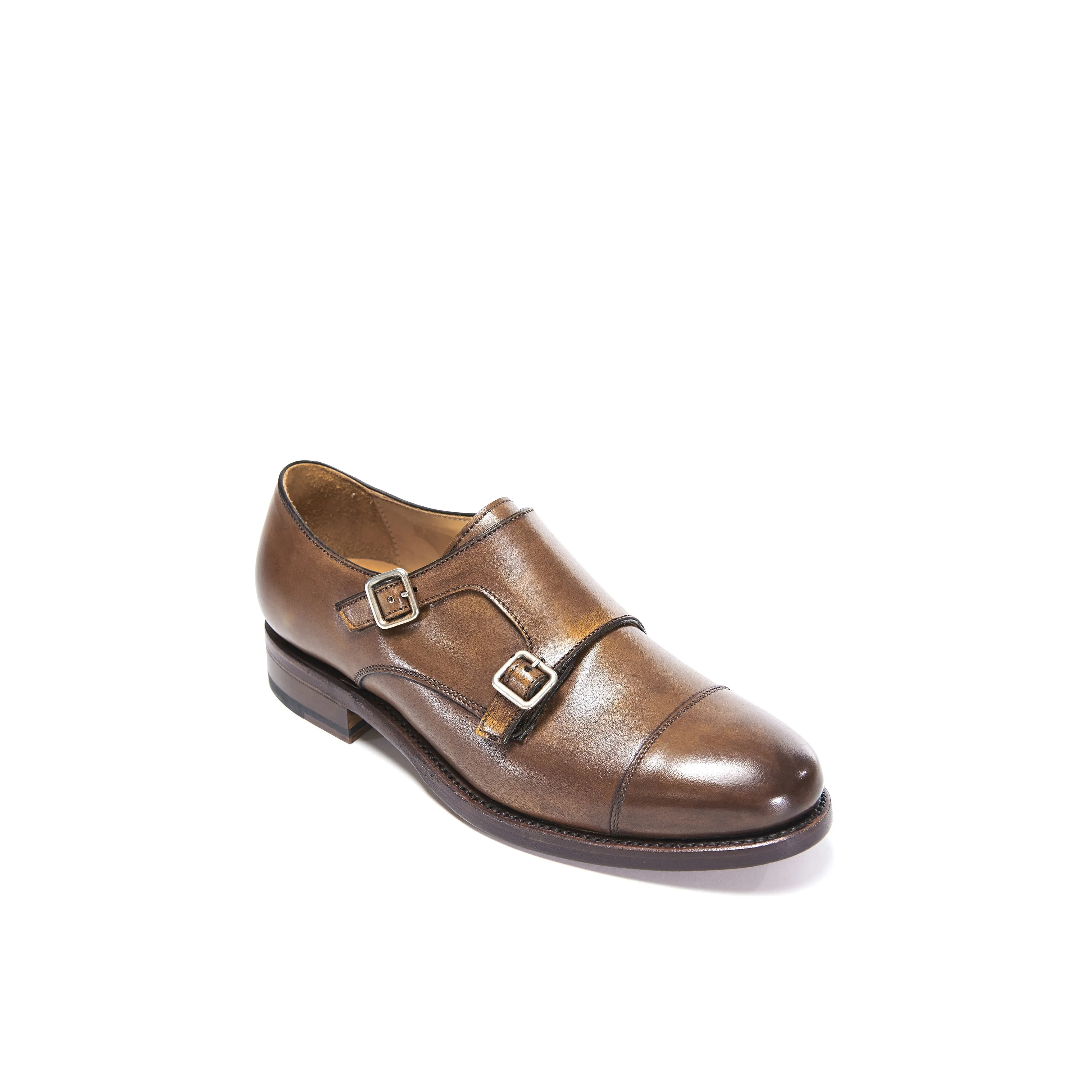 Goodyear straight cap monk strap chestnut brown