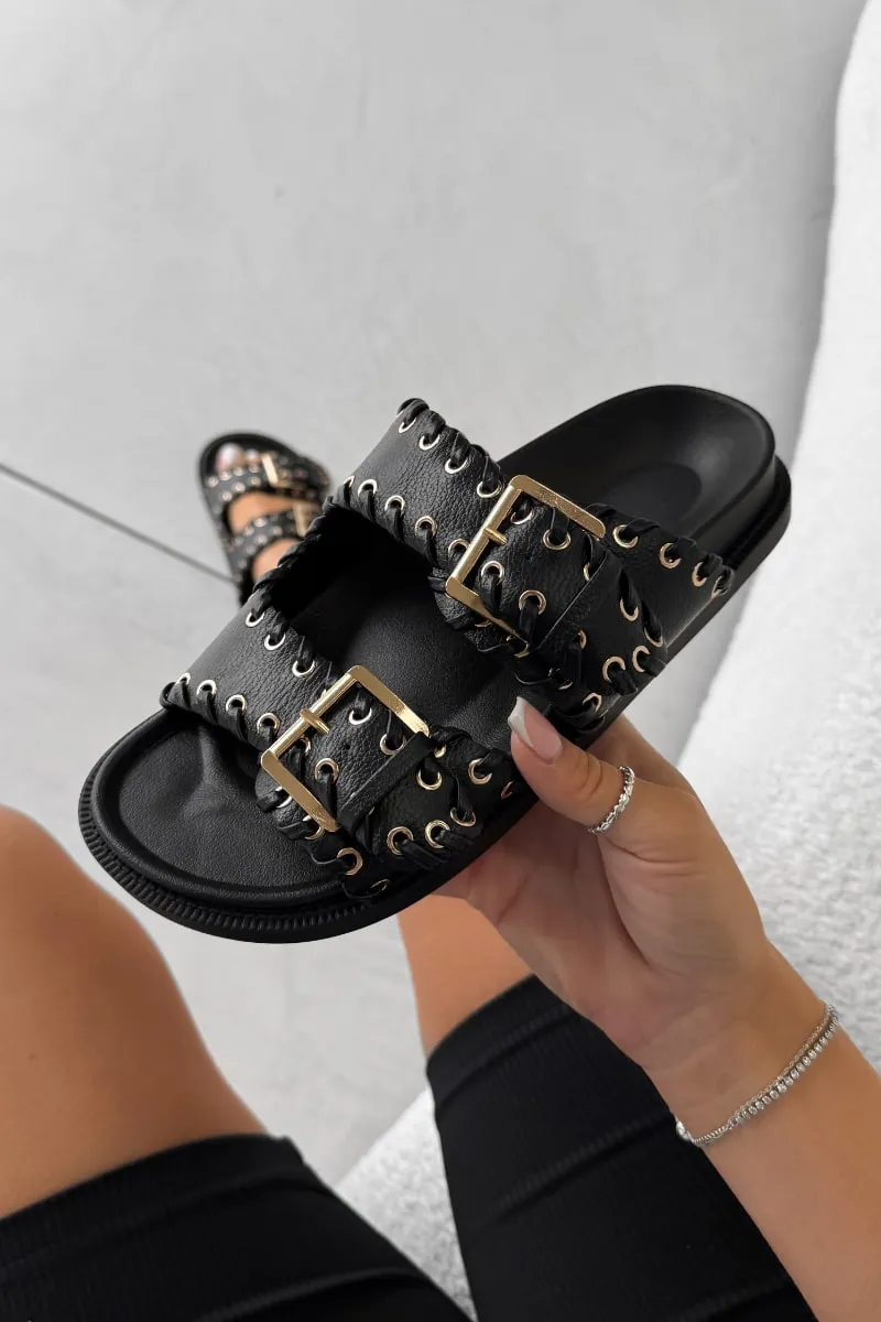 HARRIET Gladiator Strap Sandal - Black