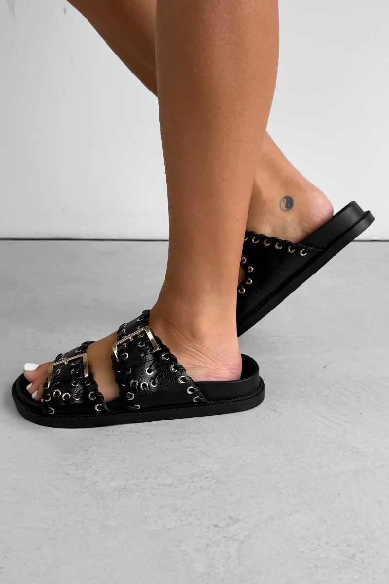HARRIET Gladiator Strap Sandal - Black