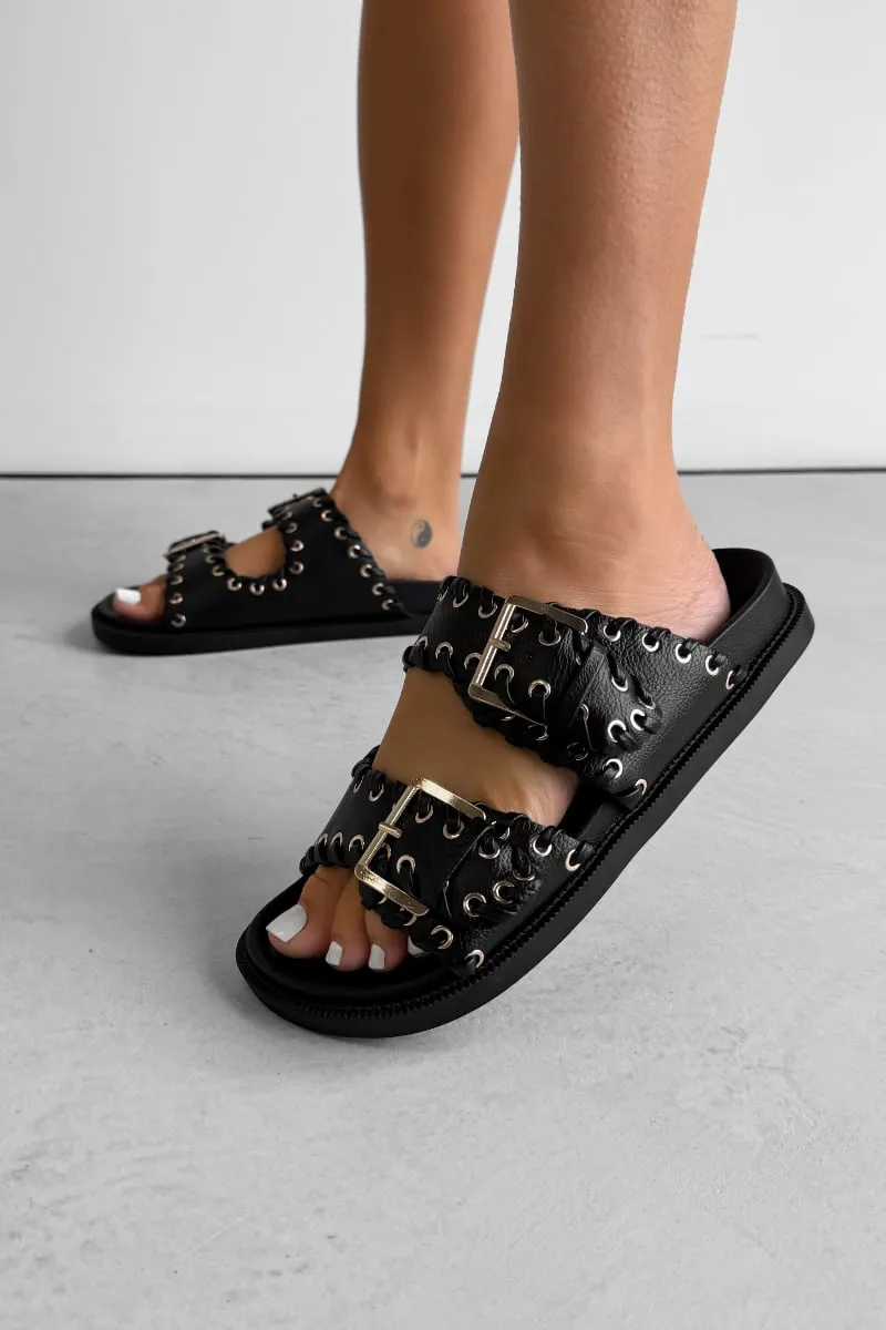 HARRIET Gladiator Strap Sandal - Black