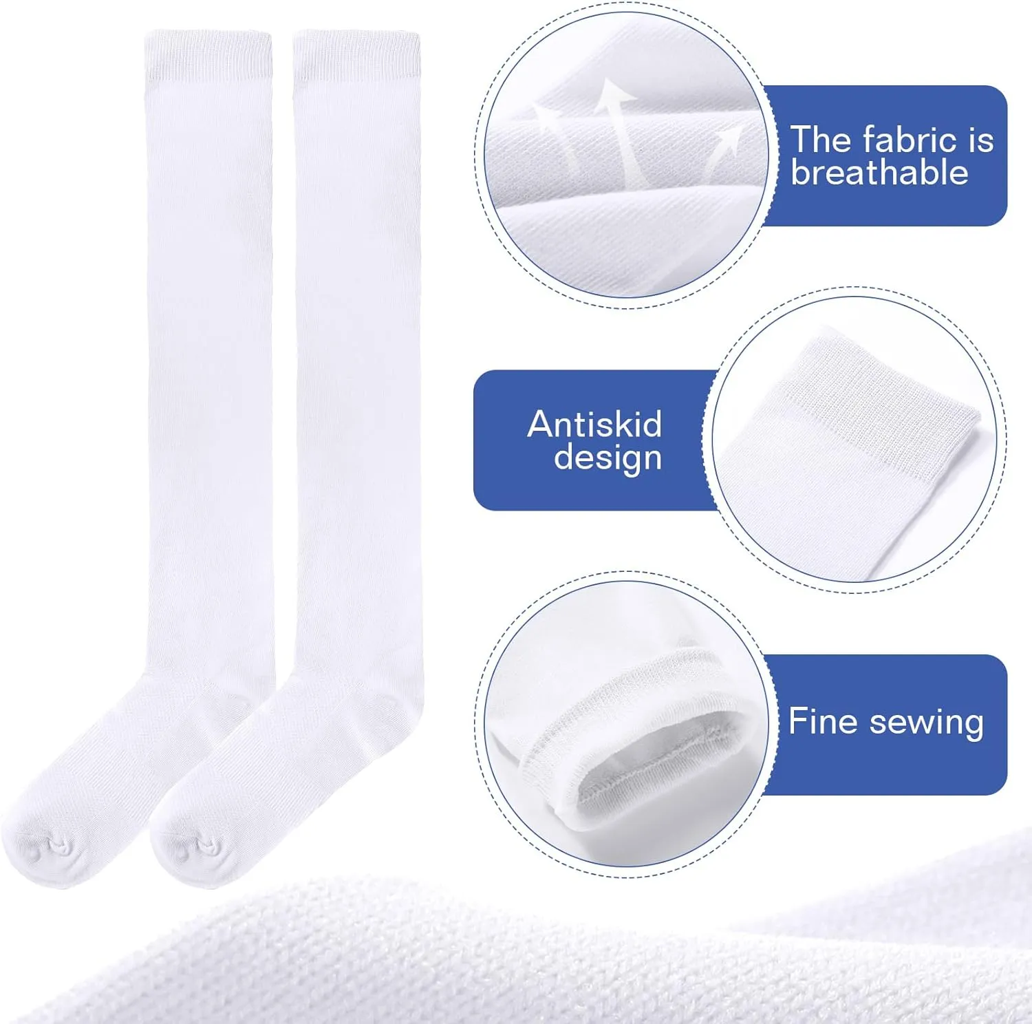 Hicarer 6 Pairs High Baseball Socks over Knee Football Softball Sock Youth Combo Long Sport Men Tube Socks Women