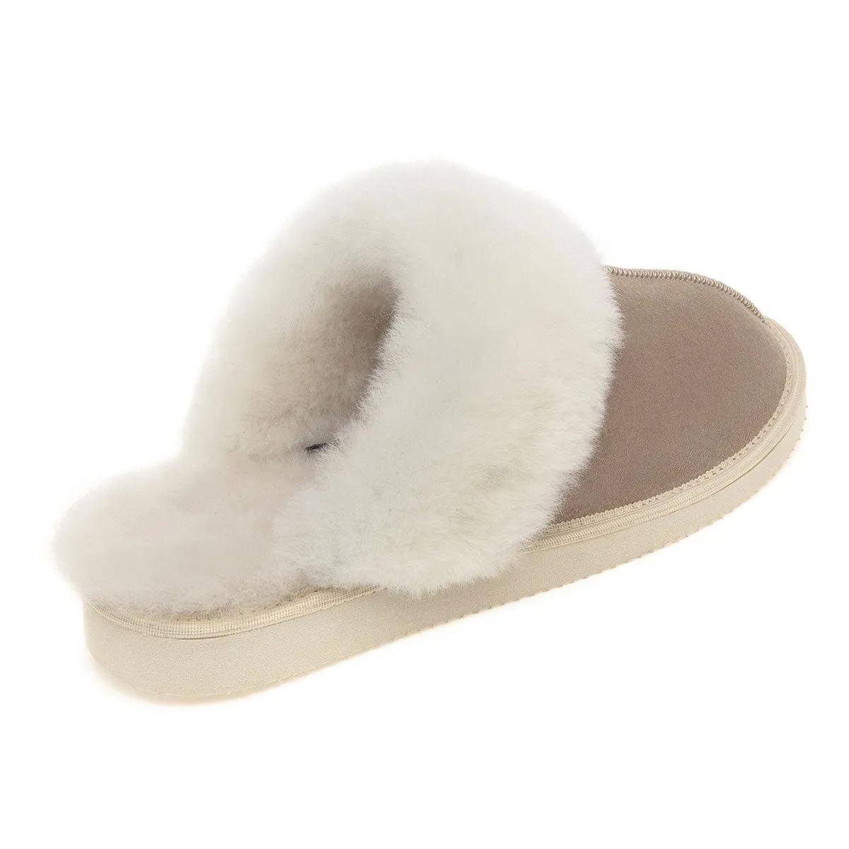Ines Sheepskin Cuff Mules - Oat