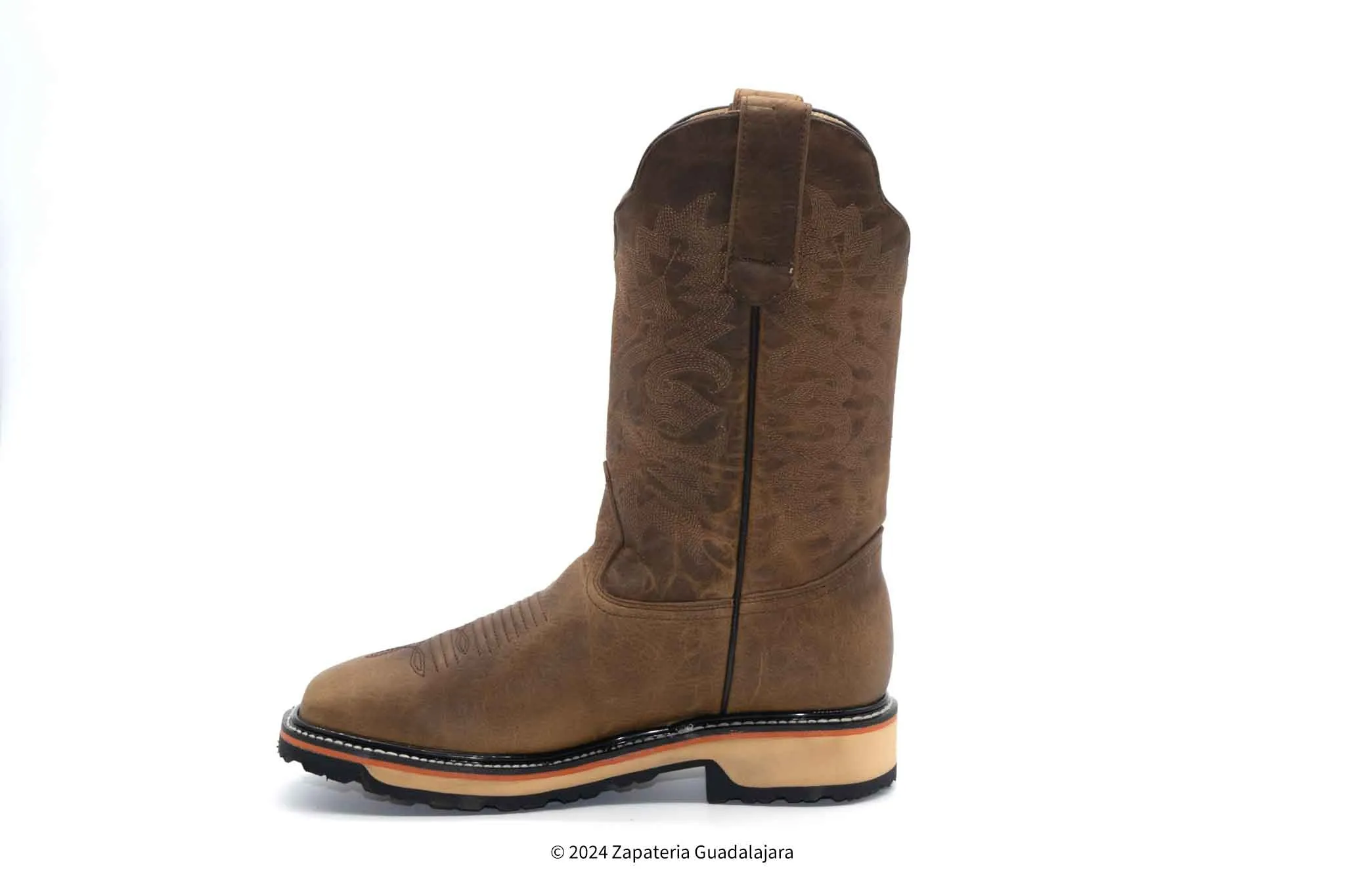 MEN'S WIDE SQUARE TOE RAGE HONEY LEATHER BOOT EVA DOUBLE DENSITY SOLE-82W9951