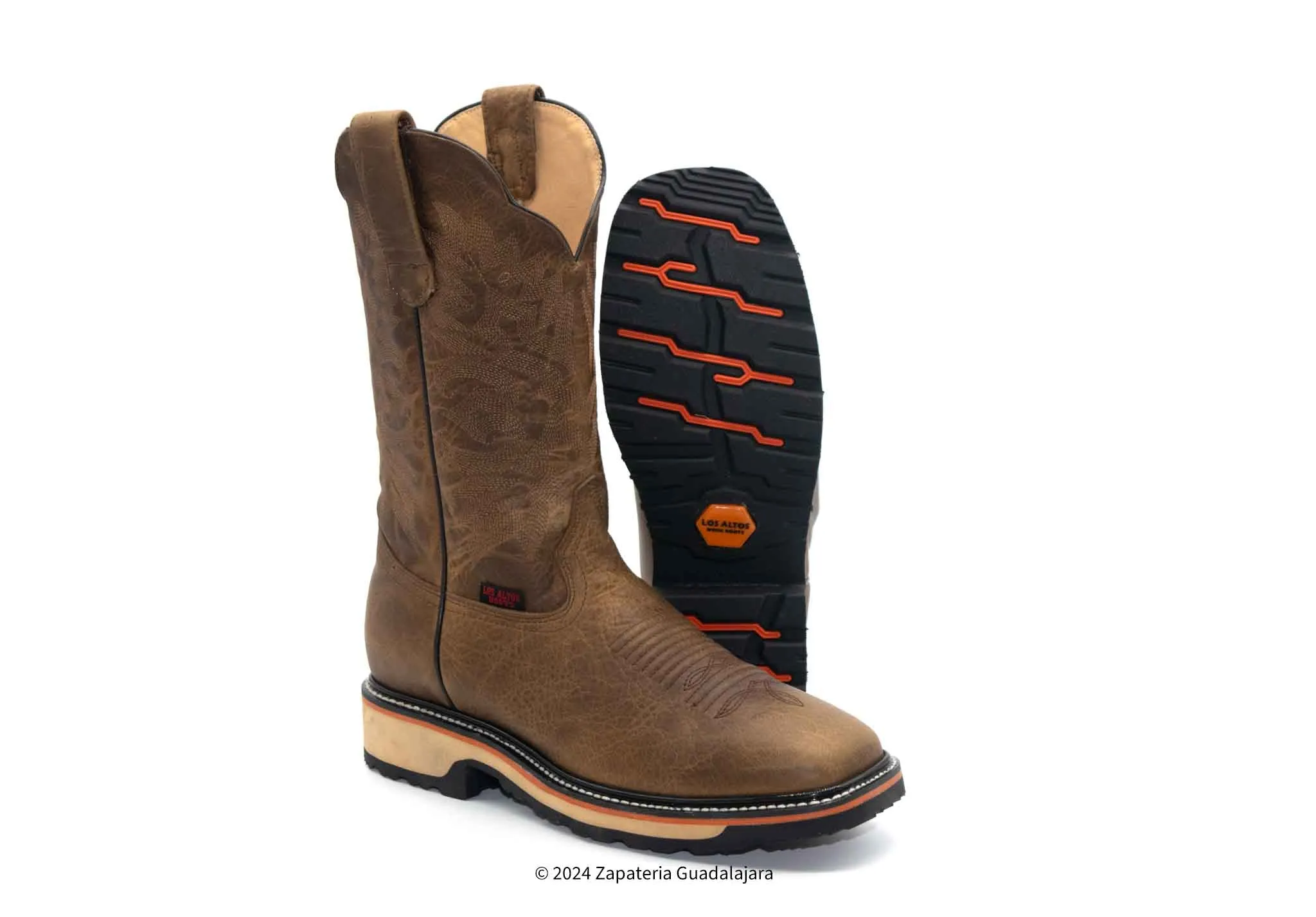 MEN'S WIDE SQUARE TOE RAGE HONEY LEATHER BOOT EVA DOUBLE DENSITY SOLE-82W9951