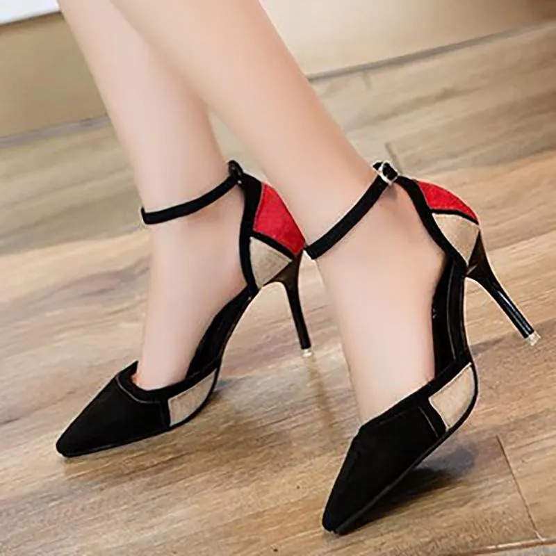 Panel Suede Color Block Stiletto Heel Heels