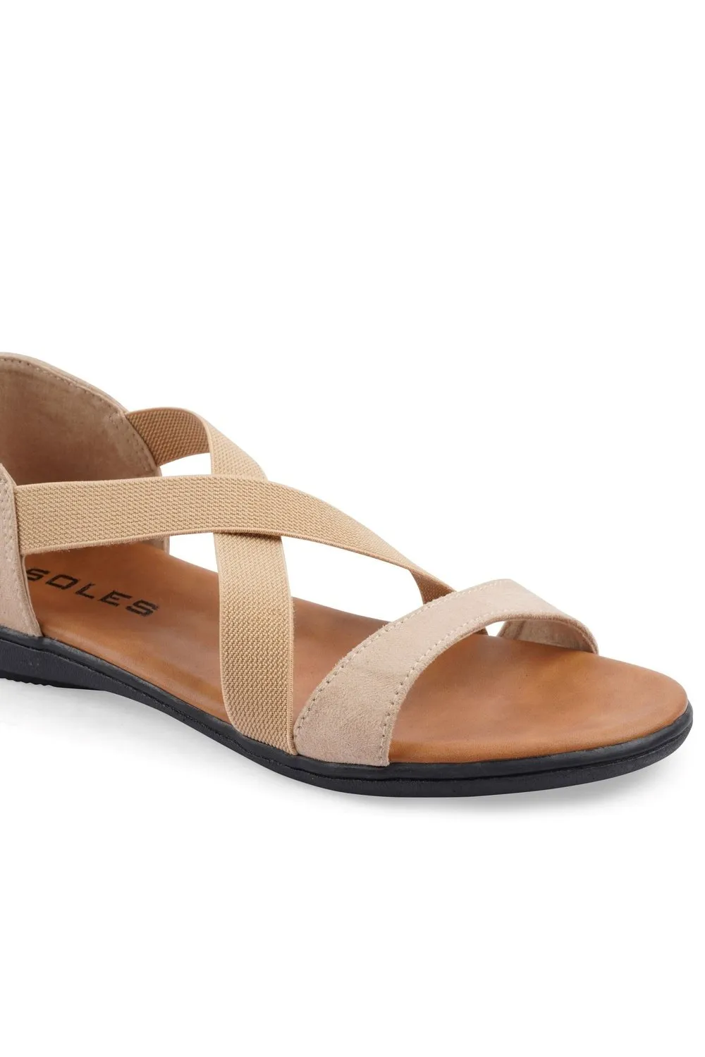 SOLES Beige Flat Sandals - Neutral Elegance