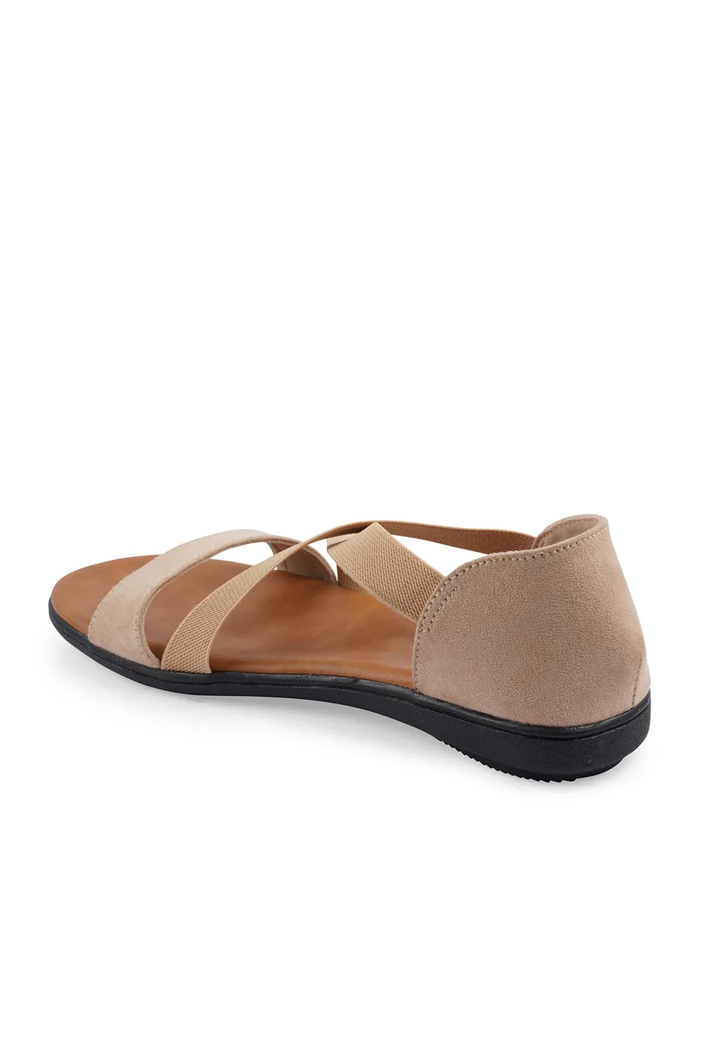 SOLES Beige Flat Sandals - Neutral Elegance