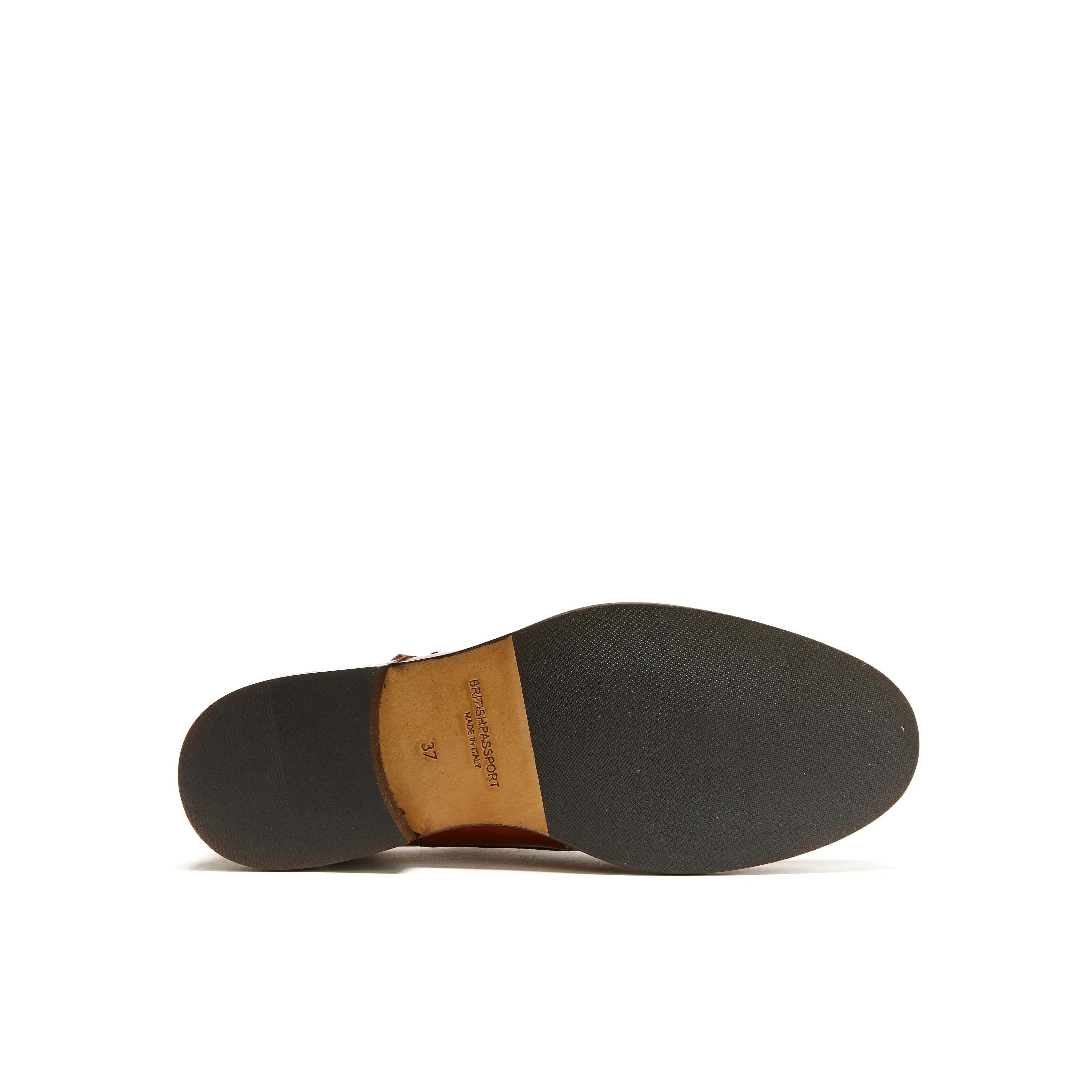 Straight cap monk strap tan brown