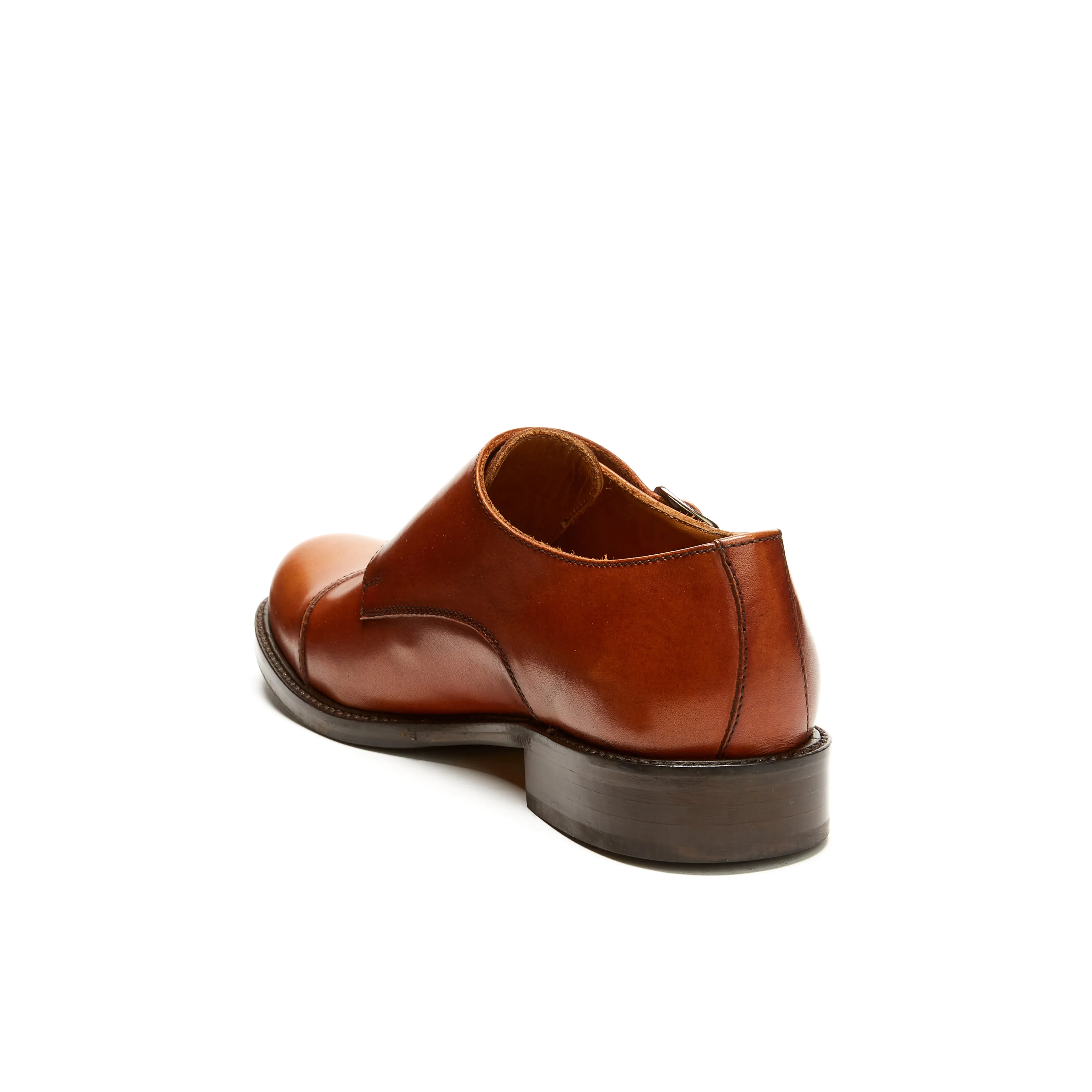 Straight cap monk strap tan brown