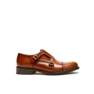 Straight cap monk strap tan brown