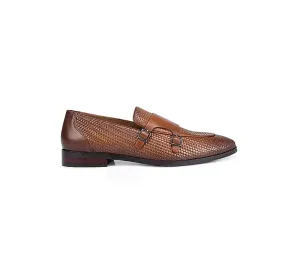 Tan Textured Monk Straps