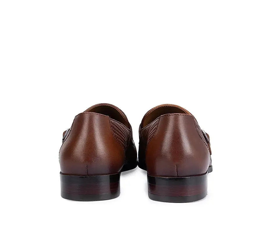 Tan Textured Monk Straps
