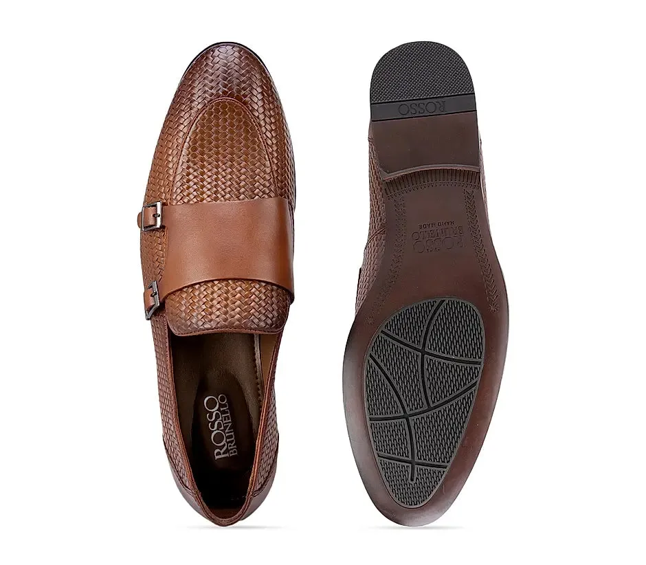 Tan Textured Monk Straps