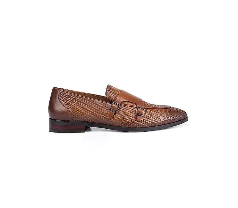 Tan Textured Monk Straps