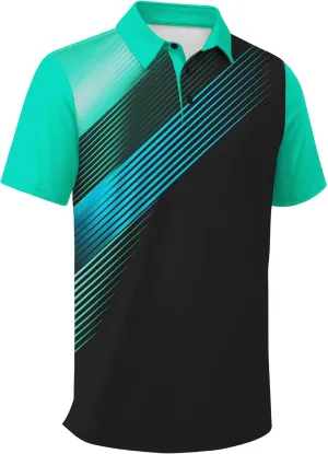 ZITY Men's Golf Shirts Short Sleeve Moisture Wicking Performance Print Patterns Casual Collared Golf Polo Shirt for Men