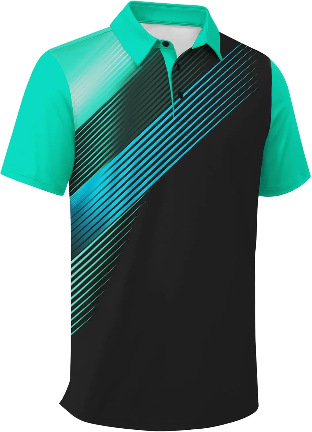 ZITY Men's Golf Shirts Short Sleeve Moisture Wicking Performance Print Patterns Casual Collared Golf Polo Shirt for Men