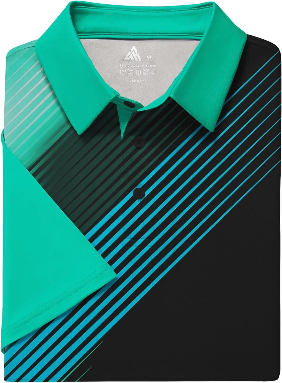 ZITY Men's Golf Shirts Short Sleeve Moisture Wicking Performance Print Patterns Casual Collared Golf Polo Shirt for Men